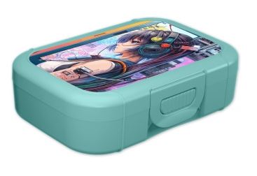 Ланч-бокс детский 0,85л с декором (зелёный)